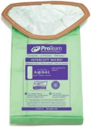 Proteam: 6 qt Intercept Micro Filter Bags, 10 pack, PPR107314