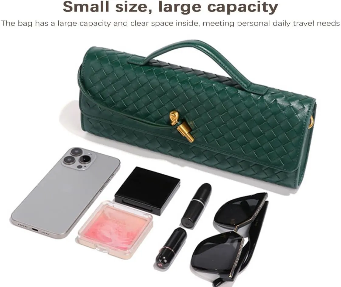 PU Leather Handmade Clutch Purse,Fashion Crossbody Clutch Purse,Fashion Evening Shoulder Bag,Woven Crossbody Bags for Women
