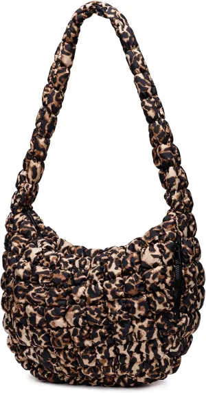 Puffer Bag for Women,Large Lightweight Quilted Tote Bag for Women Puffy Hobo Crossbody Handbags with Padding,Zip Pockets