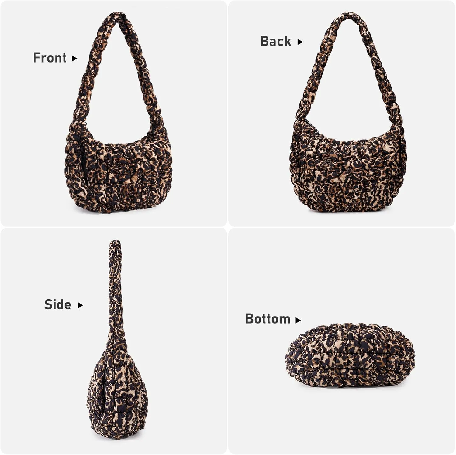 Puffer Bag for Women,Large Lightweight Quilted Tote Bag for Women Puffy Hobo Crossbody Handbags with Padding,Zip Pockets