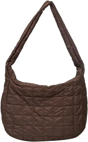 Puffer Bag Quilted Down Cotton Padding Shoulder Bag for Women Puffy Tote Bag Lightweight Crossbody Handbag