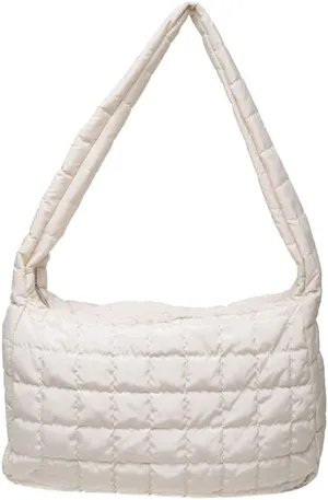 Puffer Bag Quilted Down Cotton Padding Shoulder Bag for Women Puffy Tote Bag Lightweight Crossbody Handbag