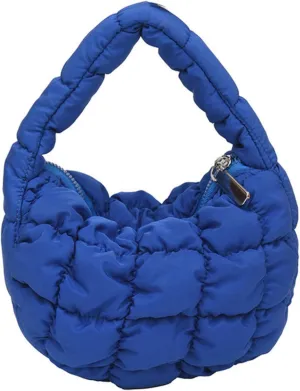 Puffer Bag Women Mini Quilted Cute Bubble Handbag Crescent Wrist Satchel Y2k Purse