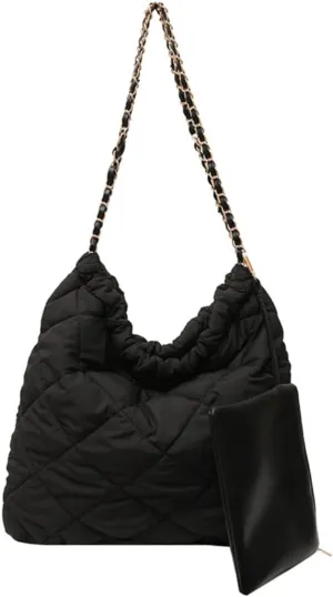 Puffer Purses for Women Shoulder Bag Puffy Crossbody Bags Quilted Tote Bag