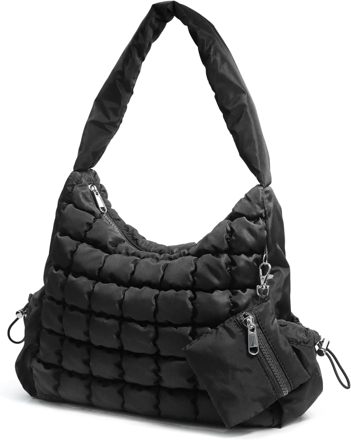 Puffer Quilted Shoulder Bag for Women Hobo Handbag Lightweight Purse