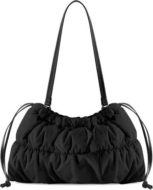 Puffer Shoulder Bag for Women, Puffy Quilted Purses Hobo Bag Lightweight Small Shoulder Handbag