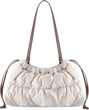 Puffer Shoulder Bag for Women, Puffy Quilted Purses Hobo Bag Lightweight Small Shoulder Handbag