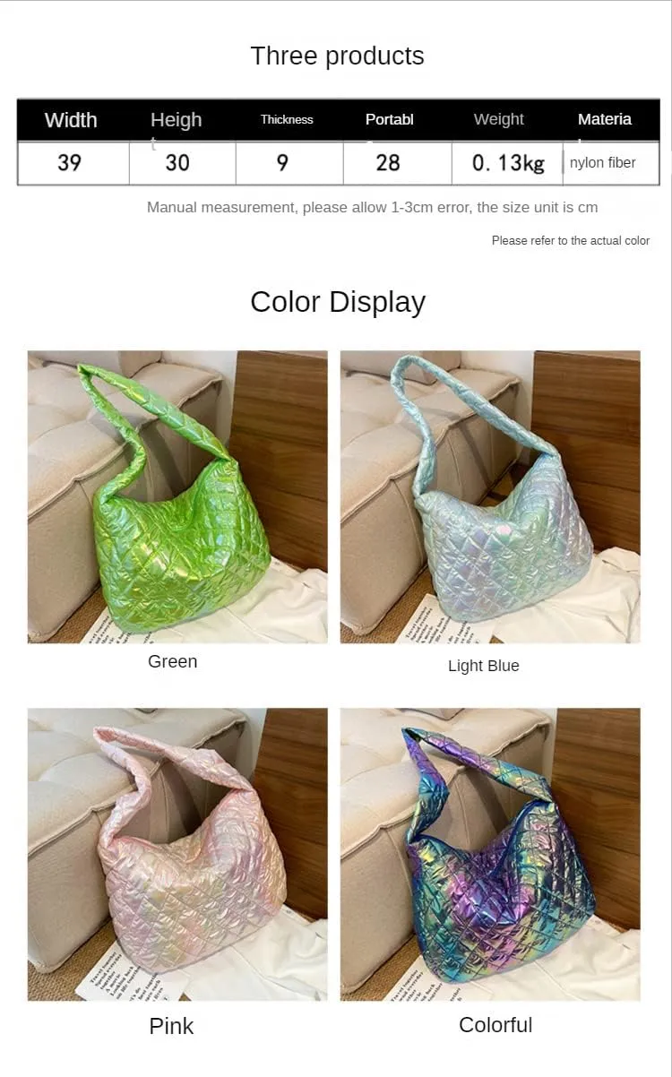 Puffer Tote Bag Cloud Quilted Crossbody Bag for Women Puffy Purse Messenger Handbags Down Padded Shoulder Bag