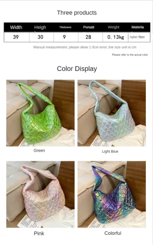 Puffer Tote Bag Cloud Quilted Crossbody Bag for Women Puffy Purse Messenger Handbags Down Padded Shoulder Bag