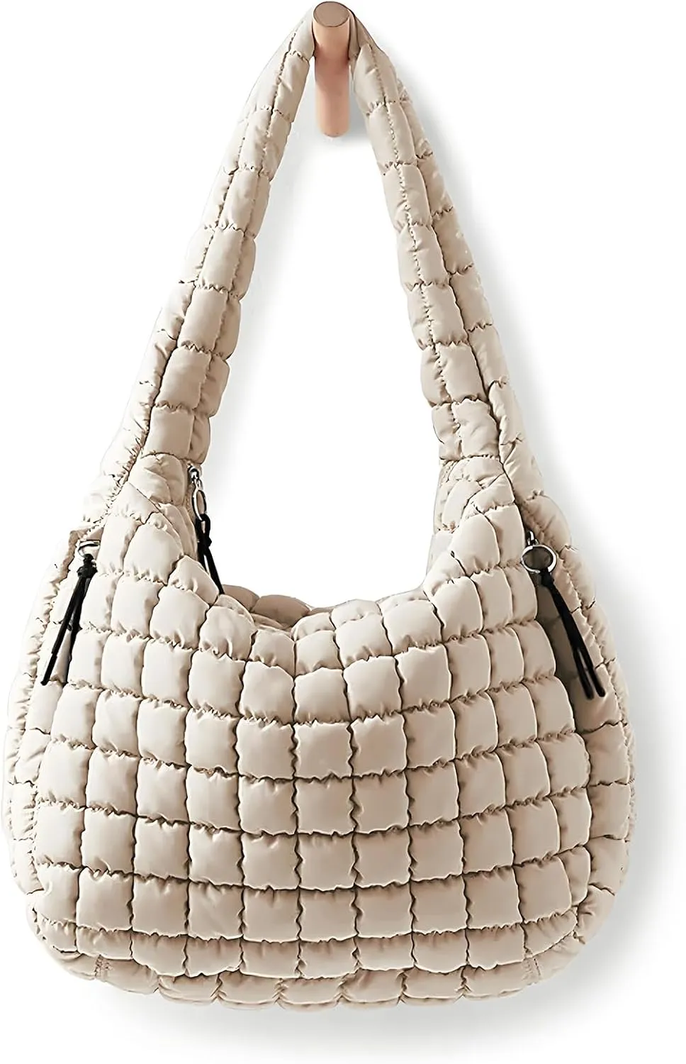 Puffer Tote Bag for Women initial Tote Bag Quilted Large Carryall Bag Puffy Cross-body Bag Hobo Handbags