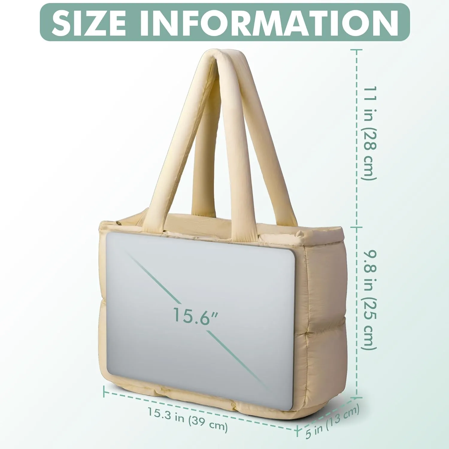 Puffer Tote Bag for Women, Large Quilted Puffy Handbag Lightweight Satchel Purse for Work Travel Gym Shop