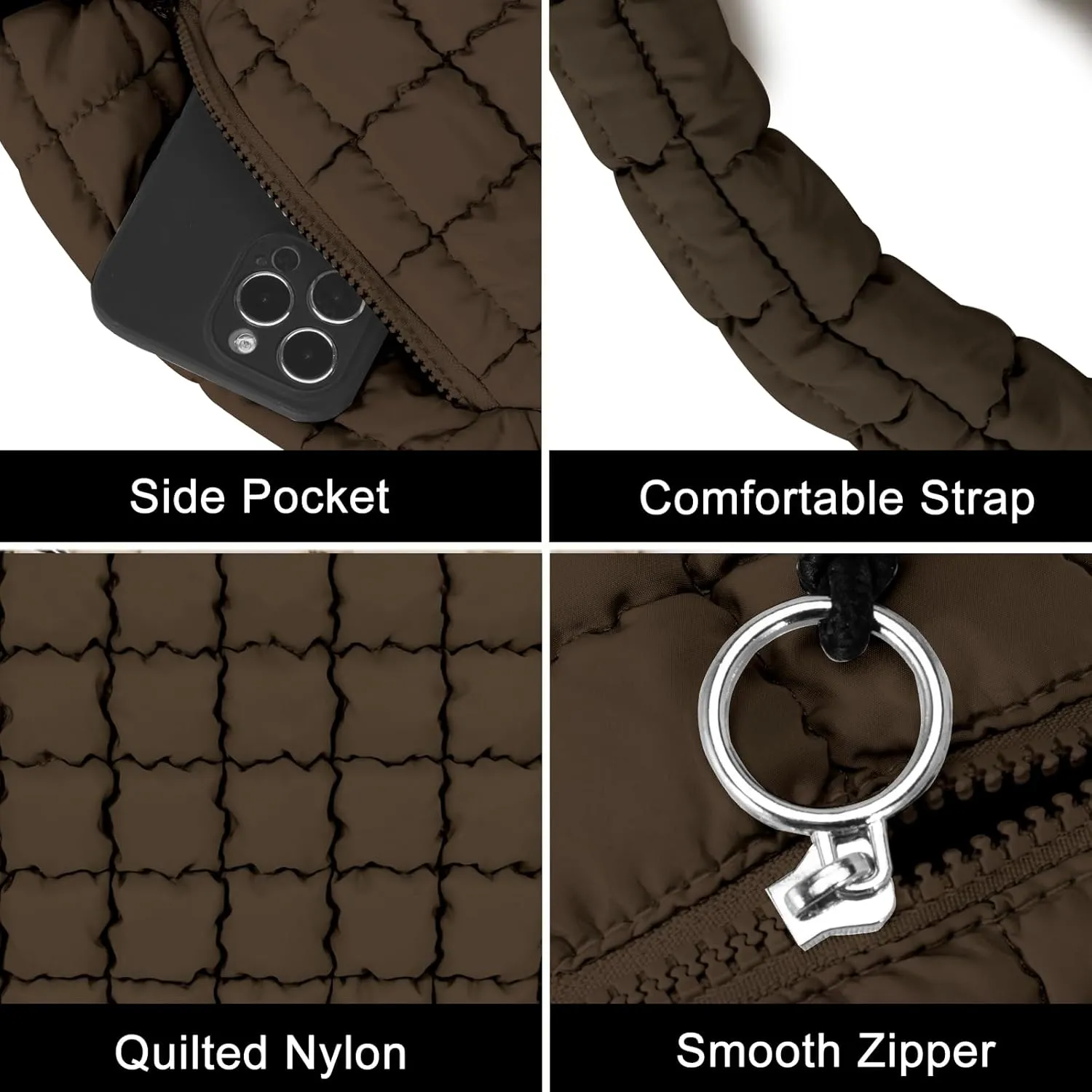 Puffer Tote Bag for Women Large Quilted Puffy Lightweight Carryall Crossbody Tote Bag for Women