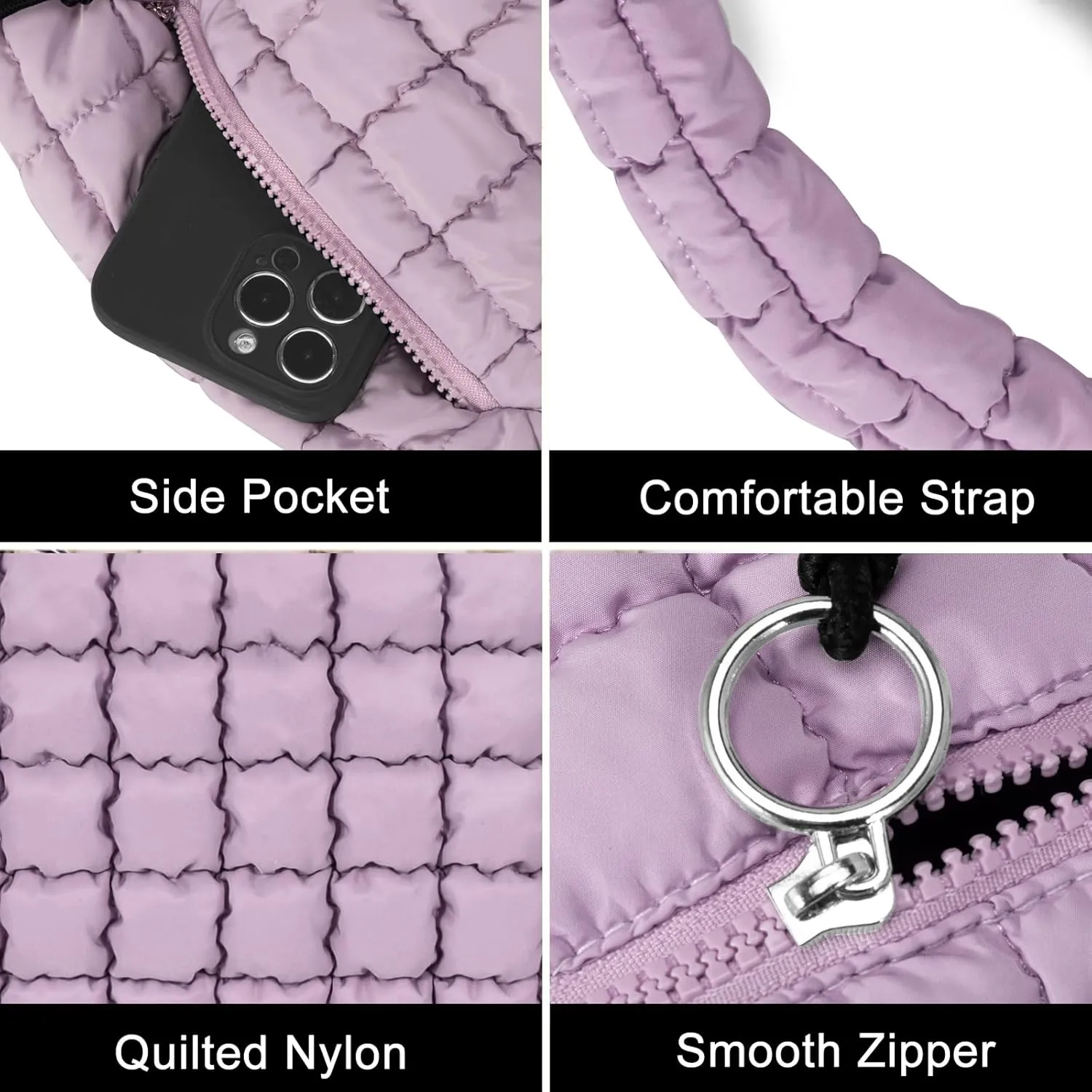 Puffer Tote Bag for Women Large Quilted Puffy Lightweight Carryall Crossbody Tote Bag for Women