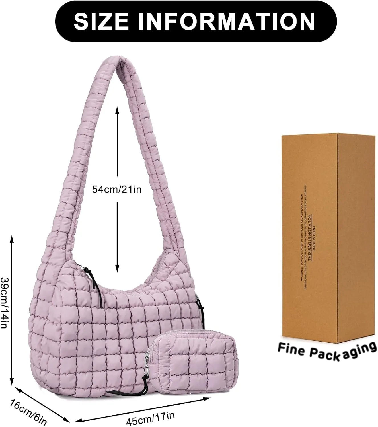 Puffer Tote Bag for Women Large Quilted Puffy Lightweight Carryall Crossbody Tote Bag for Women