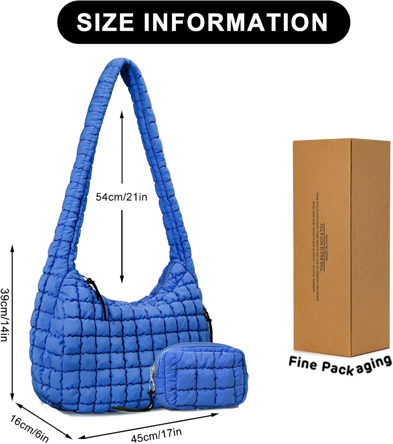 Puffer Tote Bag for Women Large Quilted Puffy Lightweight Carryall Crossbody Tote Bag for Women