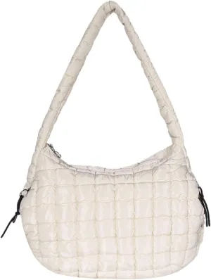 Puffer Tote Bag for Women Large Quilted Tote Bag Crossbody Lightweight Nylon Puffy Hobo Bag Carryall Shoulder Bag for Women