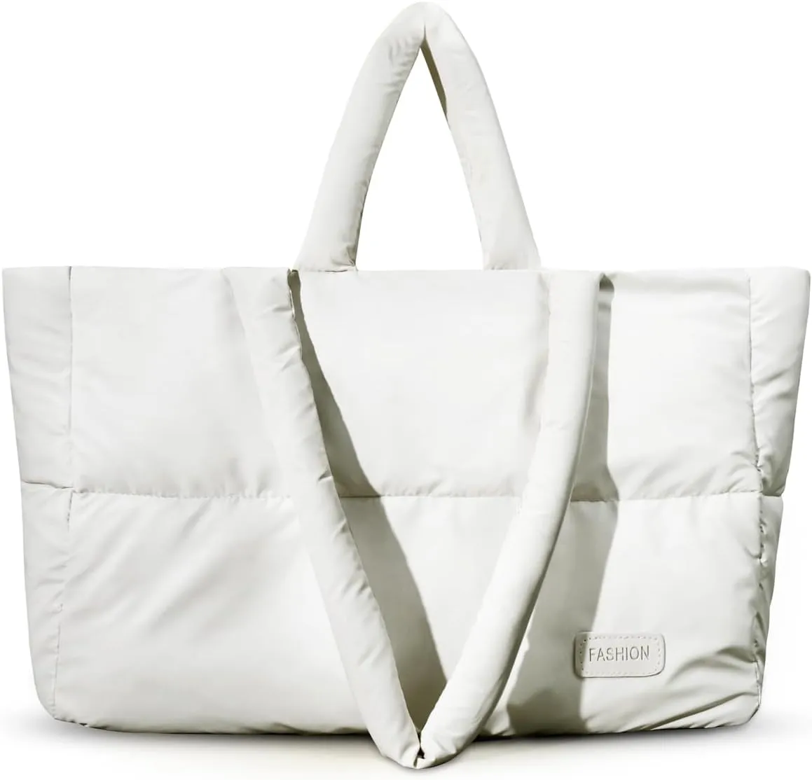 Puffer Tote Bag for Women - Lightweight Puffy Shoulder Bag, Quilted Puff Travel Tote