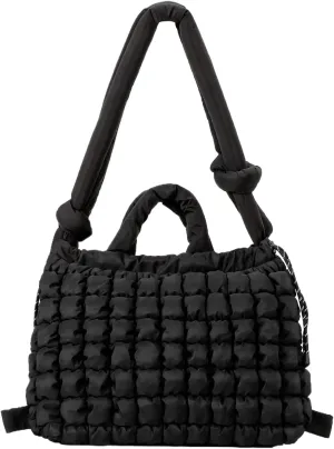 Puffer Tote Bag for Women Man, Stuffing Cotton Trendy Lightweight Puffer Bag Handbags Backpack with Drawstring