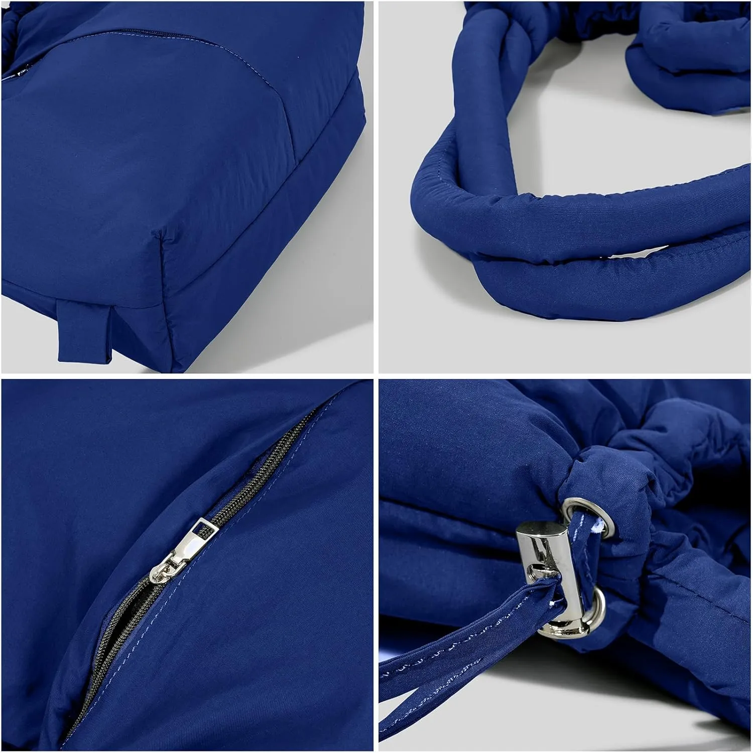 Puffer Tote Bag for Women Man, Stuffing Cotton Trendy Lightweight Puffer Bag Handbags Backpack with Drawstring
