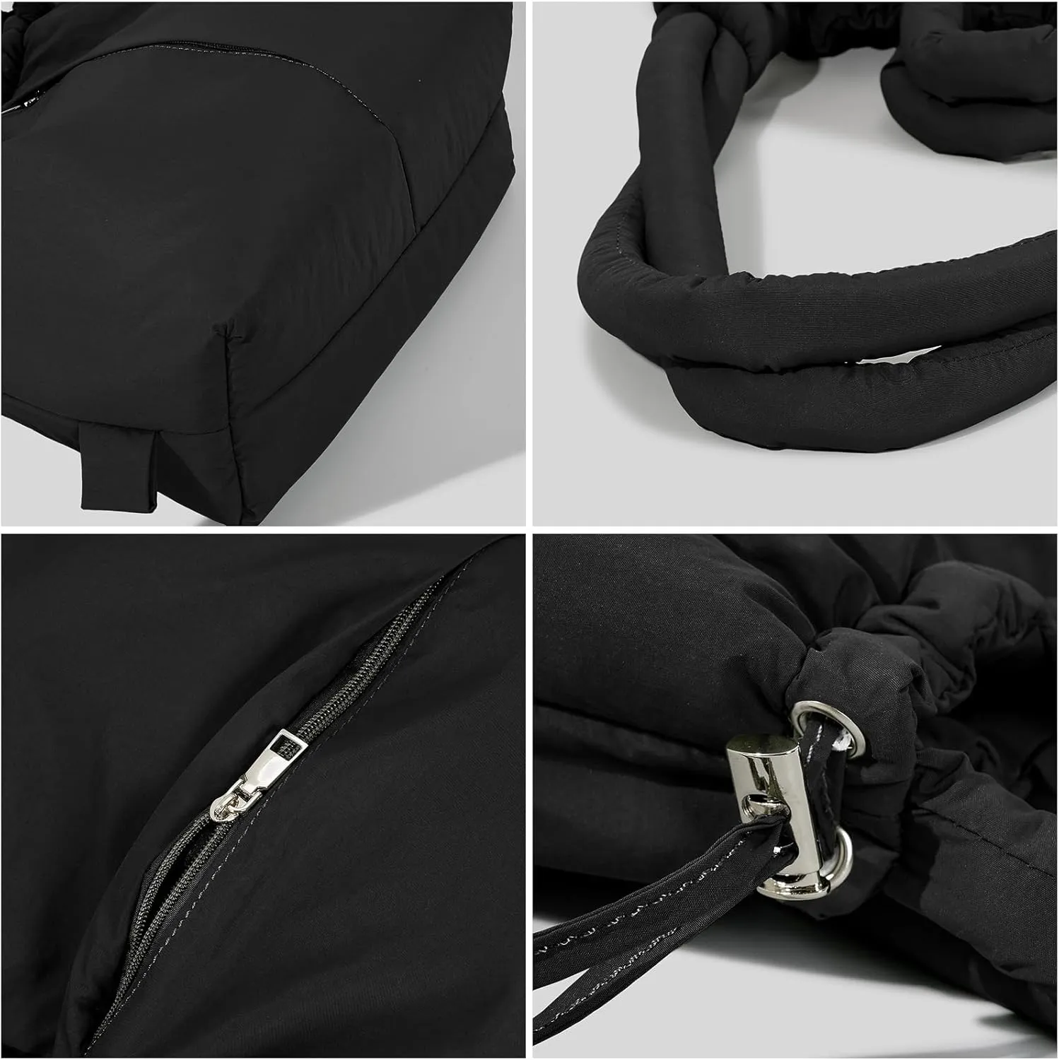 Puffer Tote Bag for Women Man, Stuffing Cotton Trendy Lightweight Puffer Bag Handbags Backpack with Drawstring