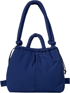 Puffer Tote Bag for Women Man, Stuffing Cotton Trendy Lightweight Puffer Bag Handbags Backpack with Drawstring
