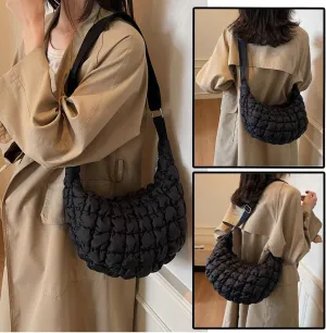 Puffer Tote Bag for Women,Large Quilted Tote Bag Quilted Carryall Bag Soft Puffy Crossbody Bag Hobo Handbags