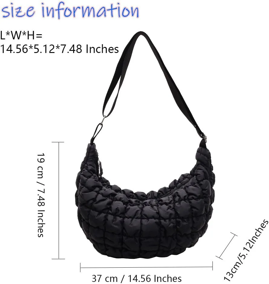 Puffer Tote Bag for Women,Large Quilted Tote Bag Quilted Carryall Bag Soft Puffy Crossbody Bag Hobo Handbags