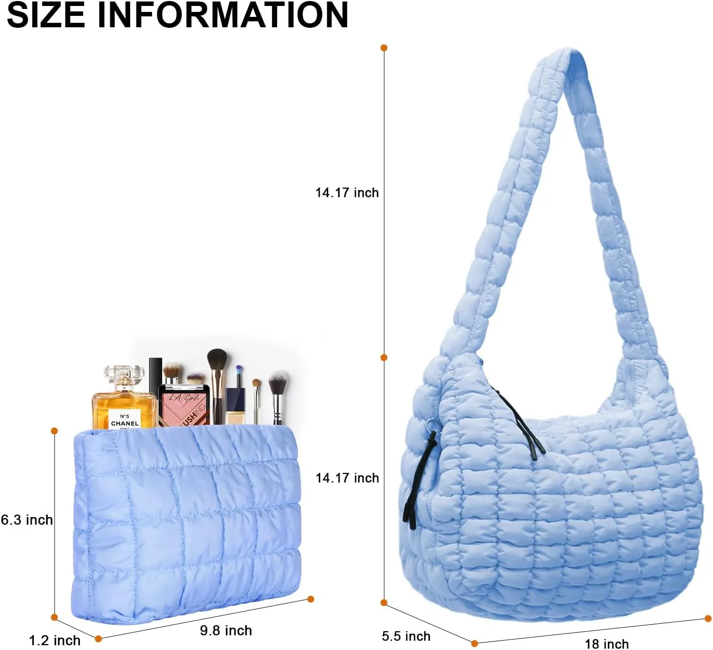 Puffer Tote Bag for Women,Quilted Tote Bag,Large Hobo Quilted Tote Bag Crossbody Shoulder Puff Purse Soft Fluffy Lightweight