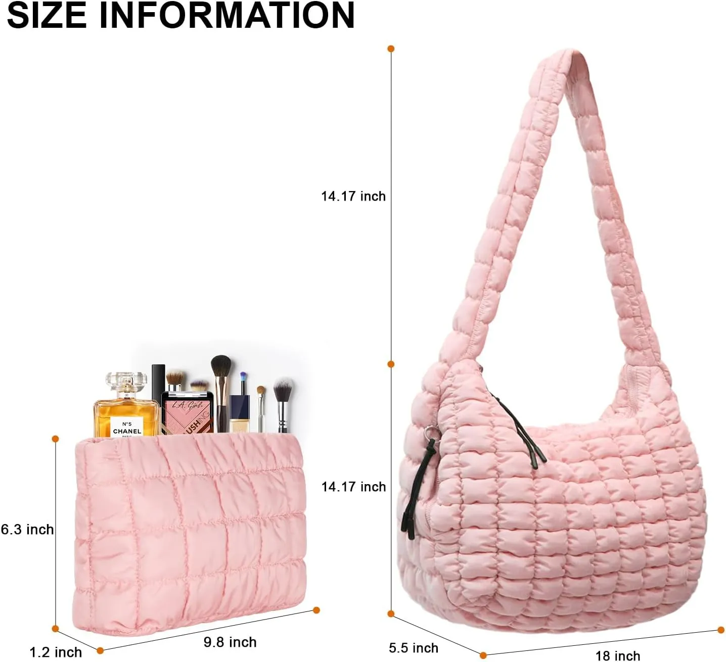 Puffer Tote Bag for Women,Quilted Tote Bag,Large Hobo Quilted Tote Bag Crossbody Shoulder Puff Purse Soft Fluffy Lightweight