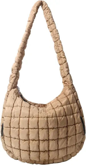 Puffer Tote Bag Large Puffy Tote Bag Quilted Tote Bag Soft Quilted Crossbody Bag Carryall Hobo Handbags for Women Girl