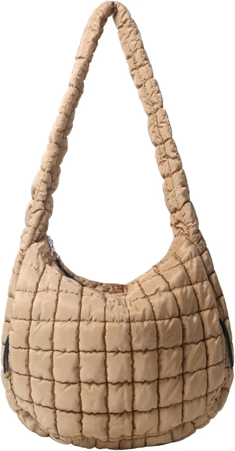 Puffer Tote Bag Large Puffy Tote Bag Quilted Tote Bag Soft Quilted Crossbody Bag Carryall Hobo Handbags for Women Girl