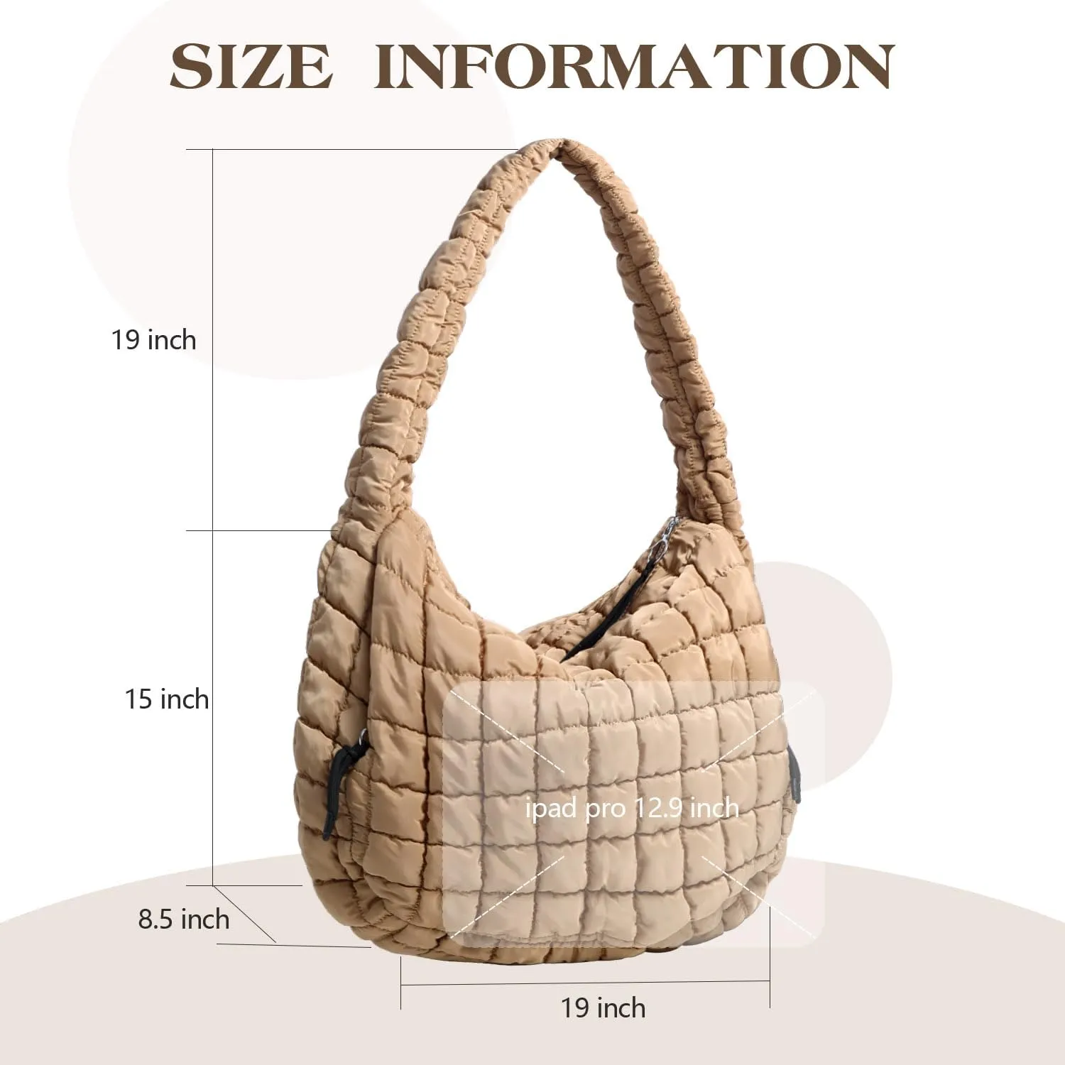 Puffer Tote Bag Large Puffy Tote Bag Quilted Tote Bag Soft Quilted Crossbody Bag Carryall Hobo Handbags for Women Girl