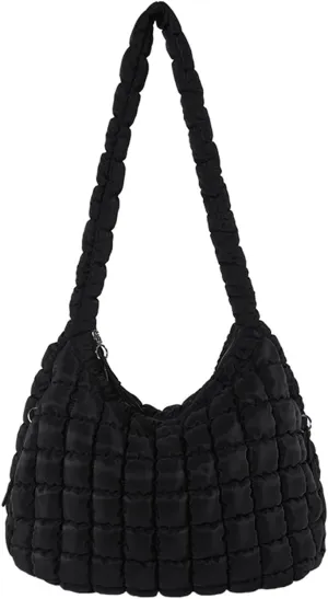 Puffer Tote Bag Quilted Tote Bag for Women Hobo Handbags Puff Purse Quilted Carryall Bag Soft Puffy Crossbody Bag
