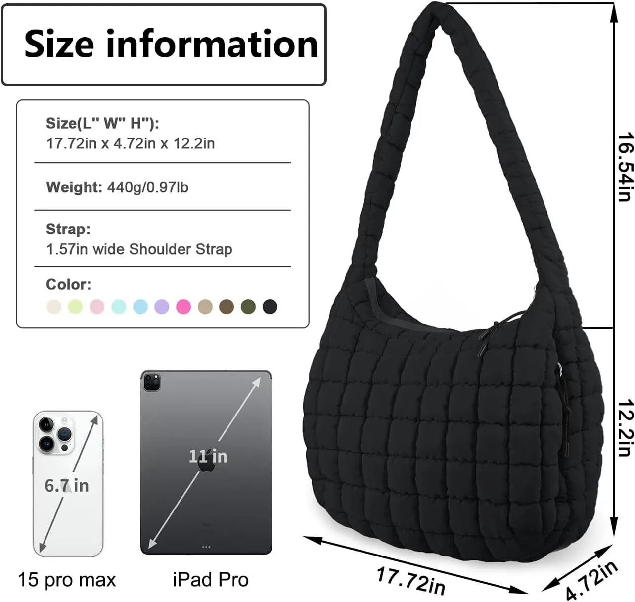 Puffer Tote Bag Quilted Tote Bag for Women Hobo Handbags Puff Purse Quilted Carryall Bag Soft Puffy Crossbody Bag