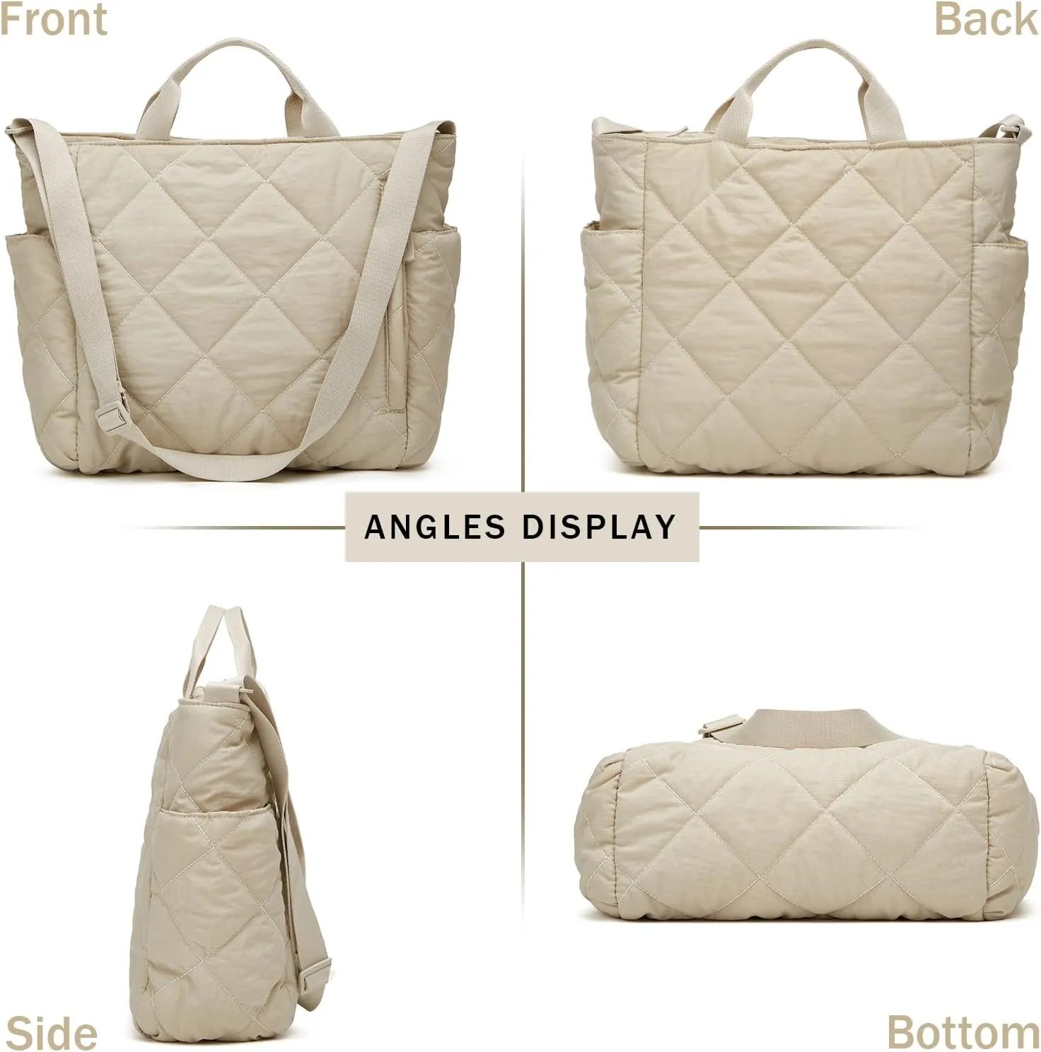 Puffer Tote Bag Women Quilted Crossbody Handbag Lattice Padded Puffy Purse Casual Satchel Bag