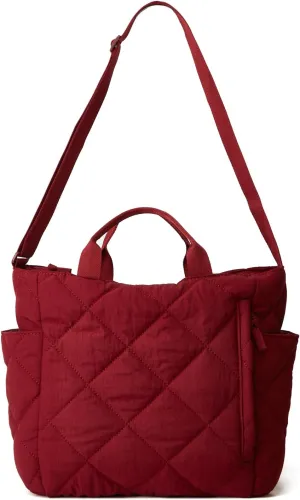 Puffer Tote Bag Women Quilted Crossbody Handbag Lattice Padded Puffy Purse Casual Satchel Bag
