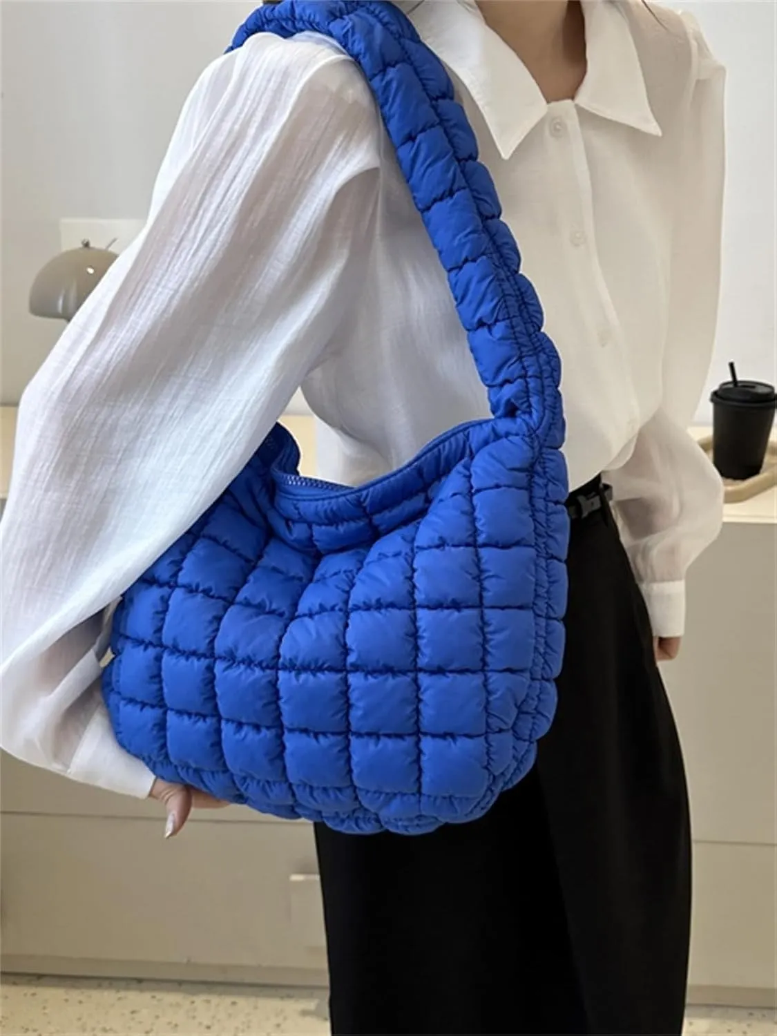 Puffer Tote Bag Women Quilted Shoulder Bags Puffy Bubble Pleated Purse Nylon Padding Cloud Crossbody Bag 2025