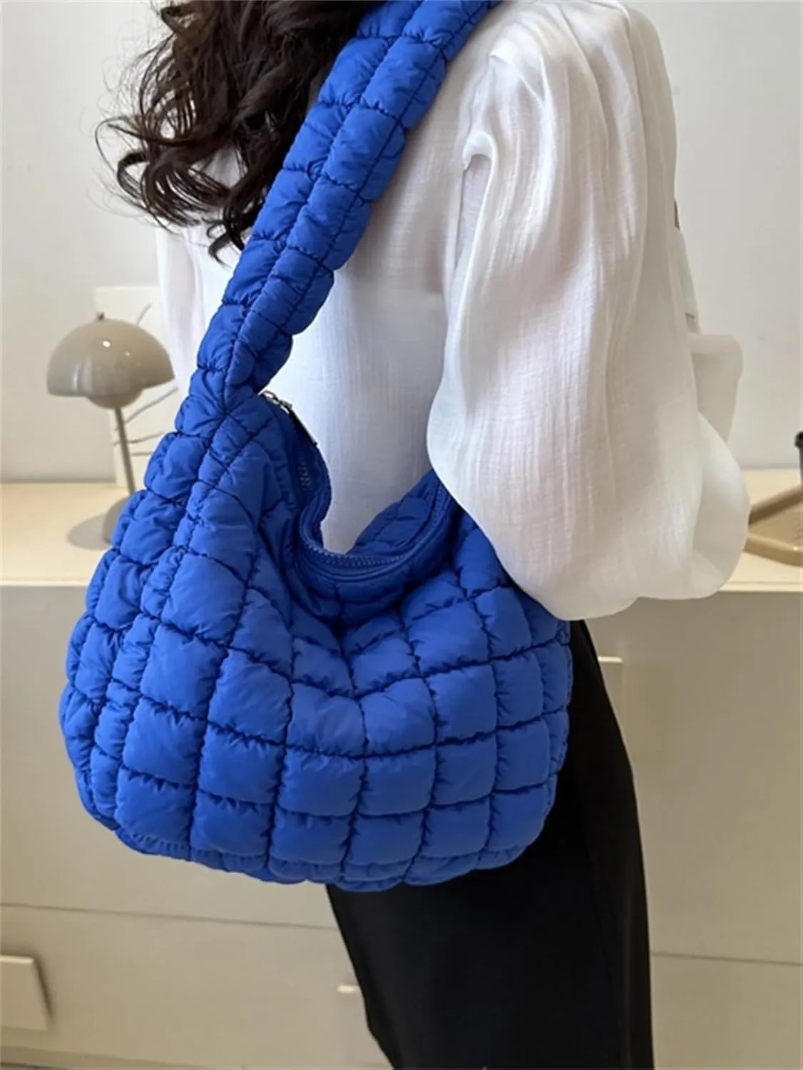 Puffer Tote Bag Women Quilted Shoulder Bags Puffy Bubble Pleated Purse Nylon Padding Cloud Crossbody Bag 2025