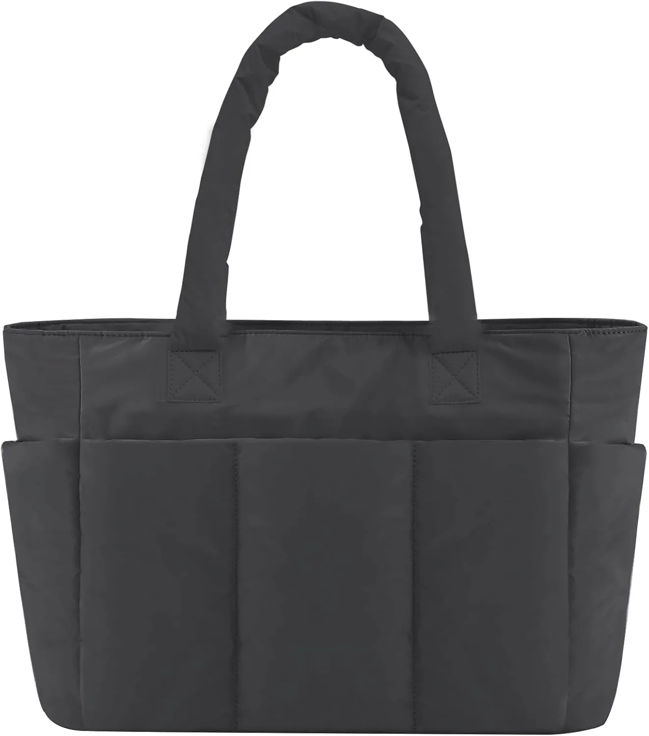 Puffer Tote Bag, Work Bags for Women with Laptop Compartment, Travel Tote with Luggage Sleeve, Quilted Bag for School