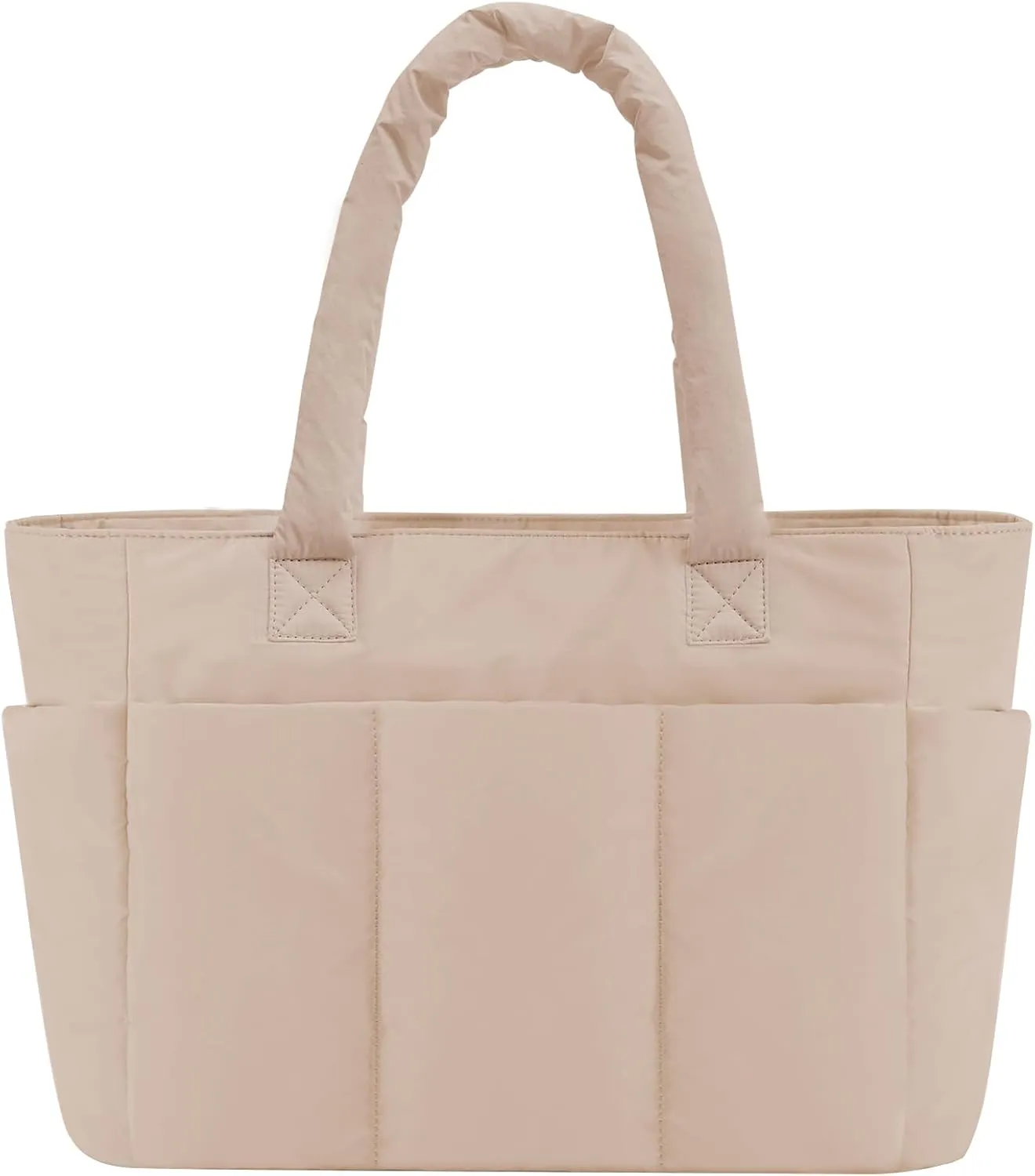 Puffer Tote Bag, Work Bags for Women with Laptop Compartment, Travel Tote with Luggage Sleeve, Quilted Bag for School