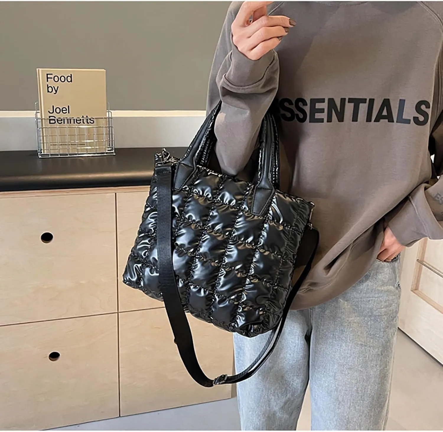 Puffy Bag for Women Quilted Crossbody Bag Puffer Purse Quilted Shoulder Bag Handbag with Adjustable Strap