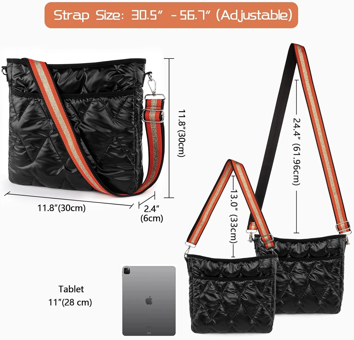 Puffy Crossbody Bags, Quilted Purses with Zip, Trendy Fashion Shoulder Bags, Padded Soft Handbags for Women