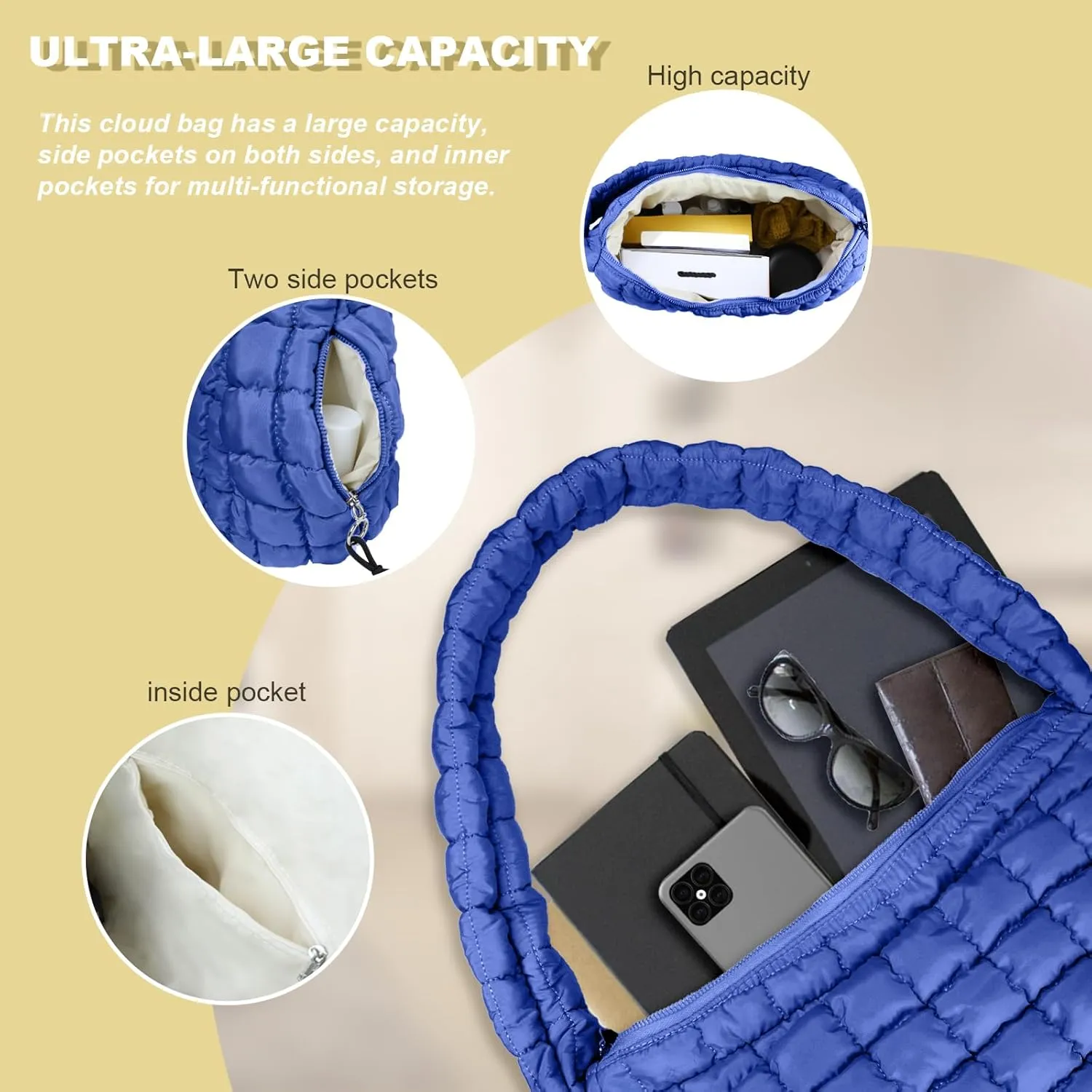 puffy tote bag quilted bag for women ysl bags travel cloud bag women puffer hobo trendy tote bag Purse
