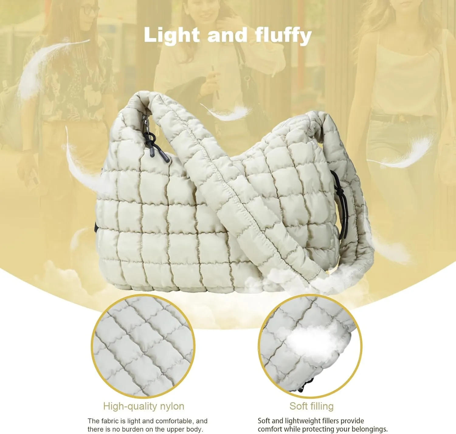 puffy tote bag quilted bag for women ysl bags travel cloud bag women puffer hobo trendy tote bag Purse