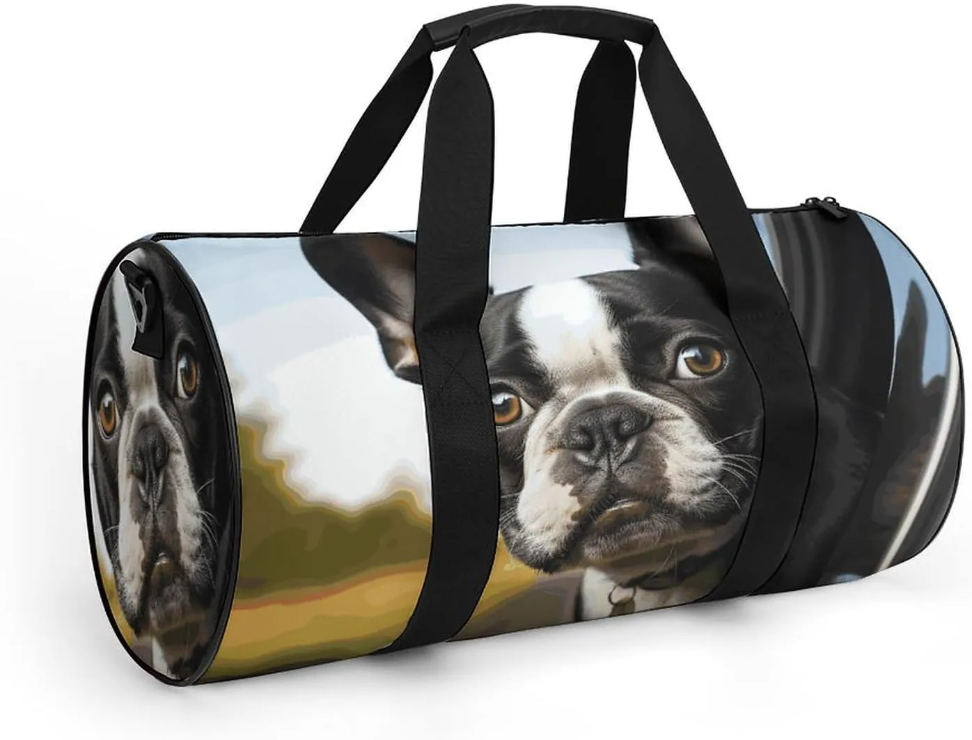 Puppy Dog Boston Terrier Gym Bag Small Travel Duffle Bag with Compartment Carry On Weekender Bag for Women Men