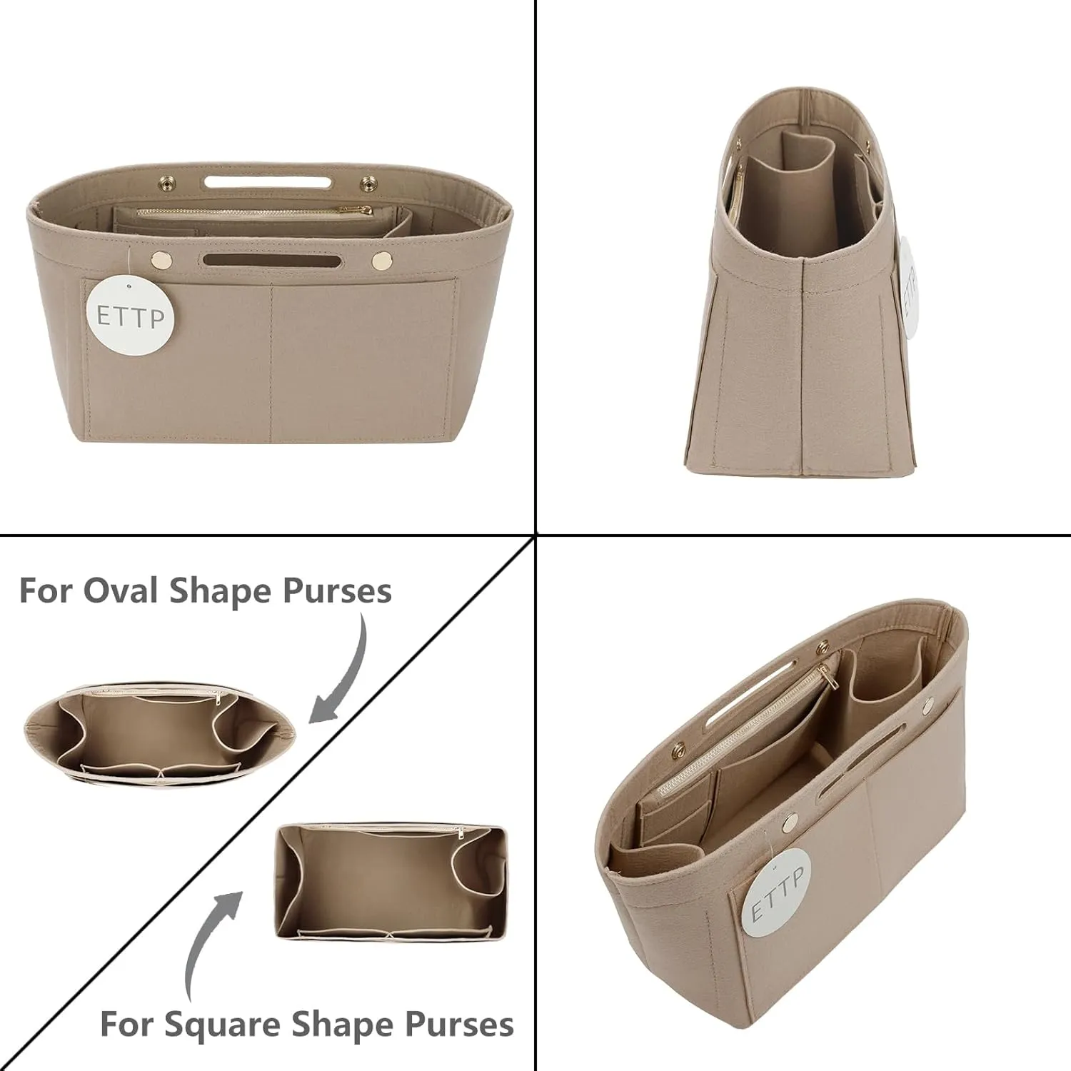 Purse Organizer Insert For Handbags, Felt Tote Bag Organizer Insert, Handbag Organizer, Compatible with Neverful Speedy and More, 6 Size