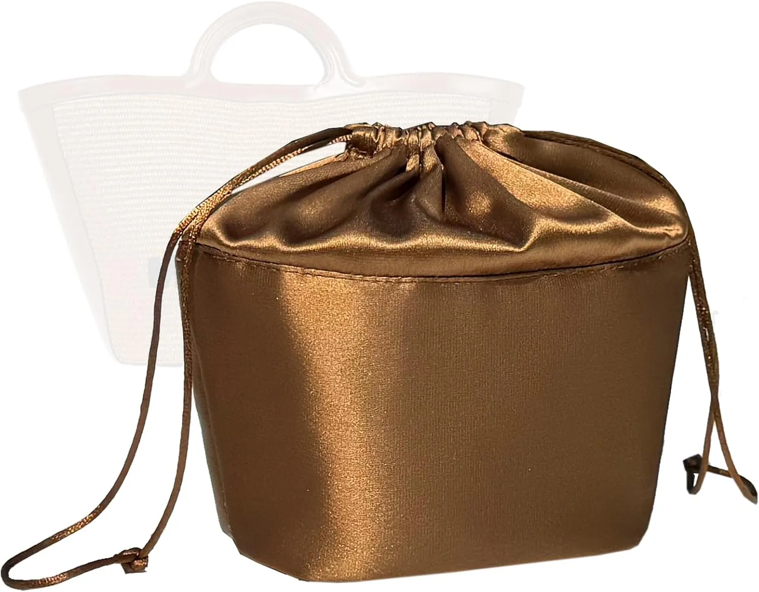 Purse Organizer Insert, Silk Satin Inner Liner Bag for Marni Tropicalia Handbags Smooth Storage Drawstring Bag