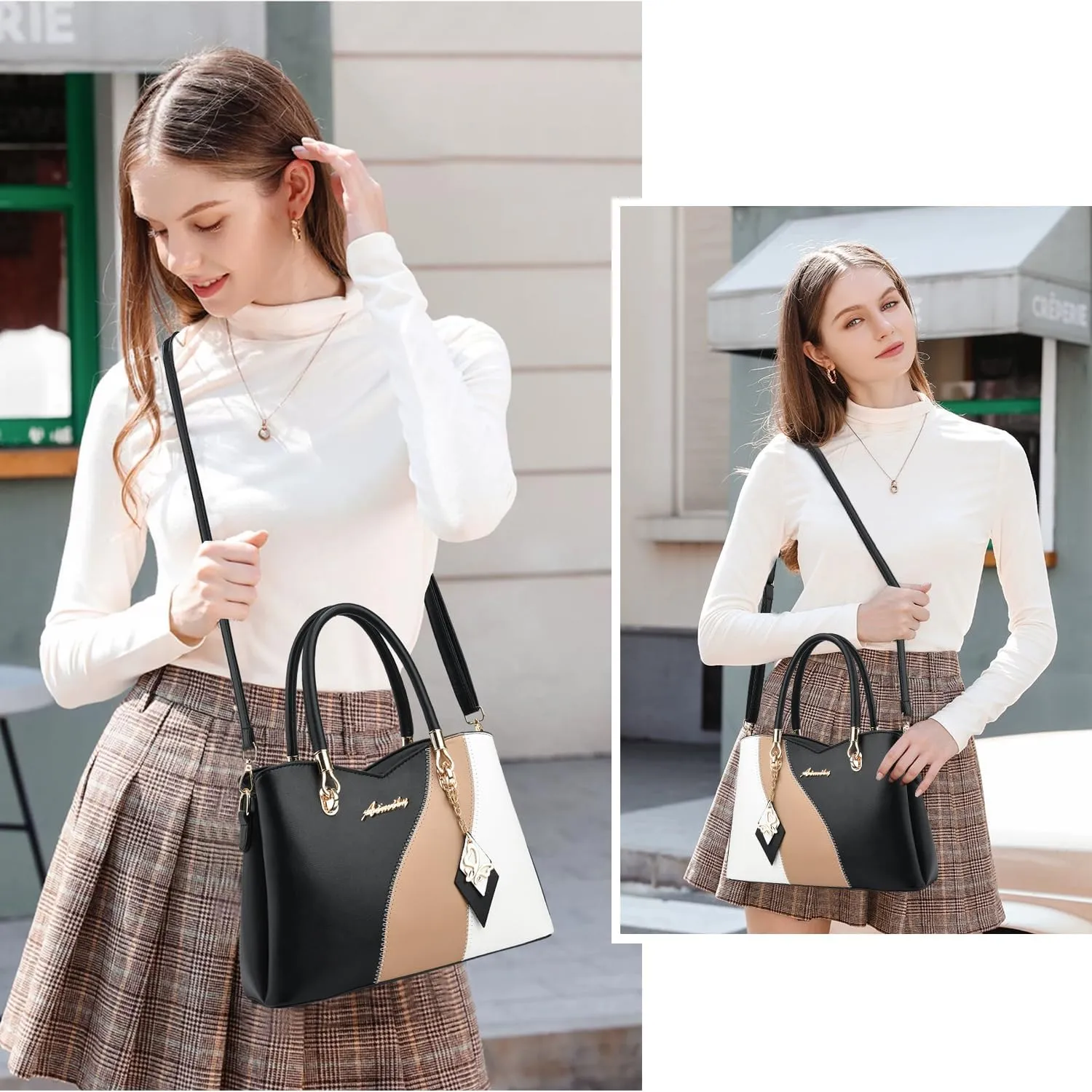 Purses and Handbags for Women Tote PU Leather Ladies Satchel Top Handle Crossbody Shoulder Bag