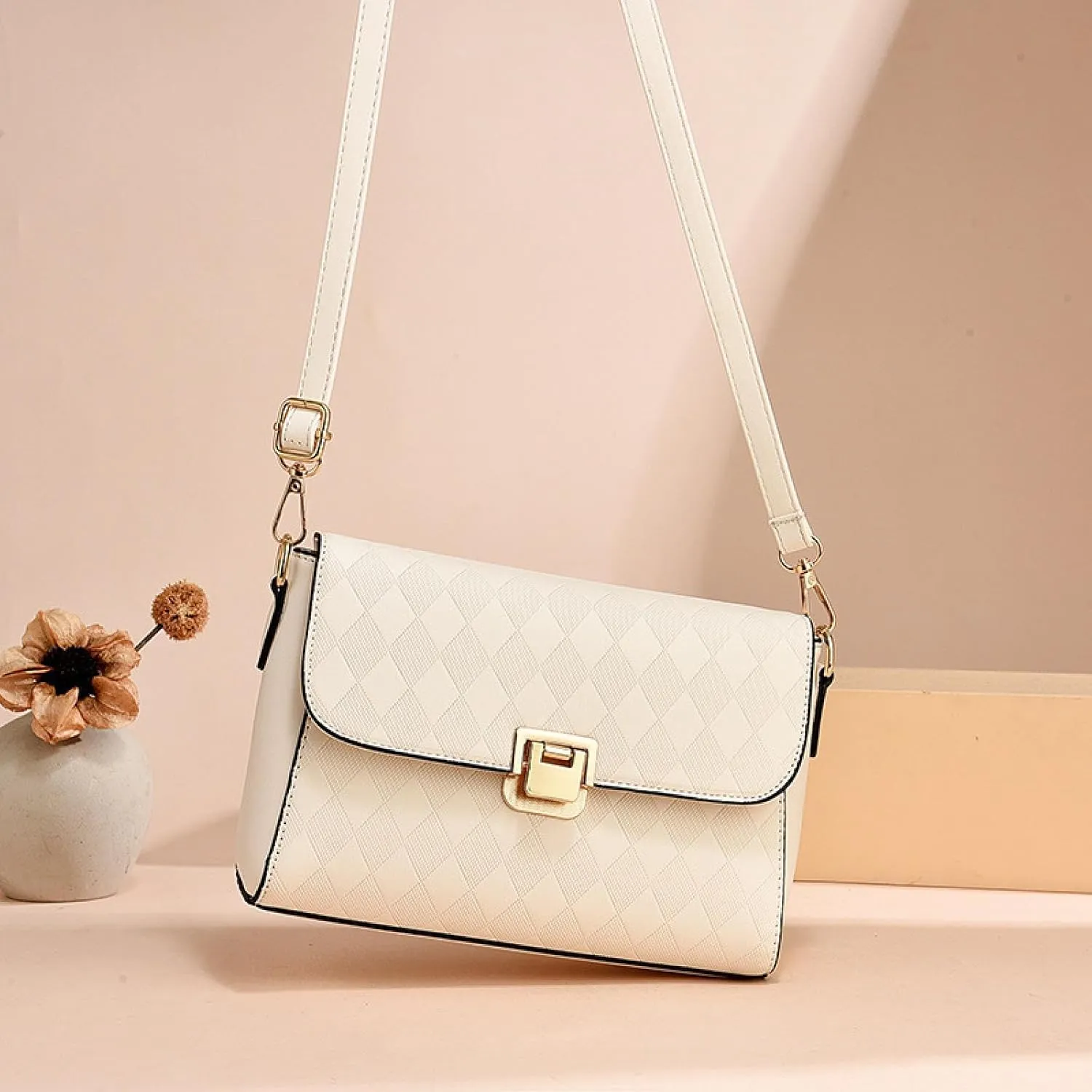 Purses For Women Stylish And Versatile Crossbody Bag Simple Embossed Check Handbags