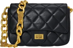 Quilted Bags for Women Soft Leather Shoulder Handbag Purse with Gold Chain Strap